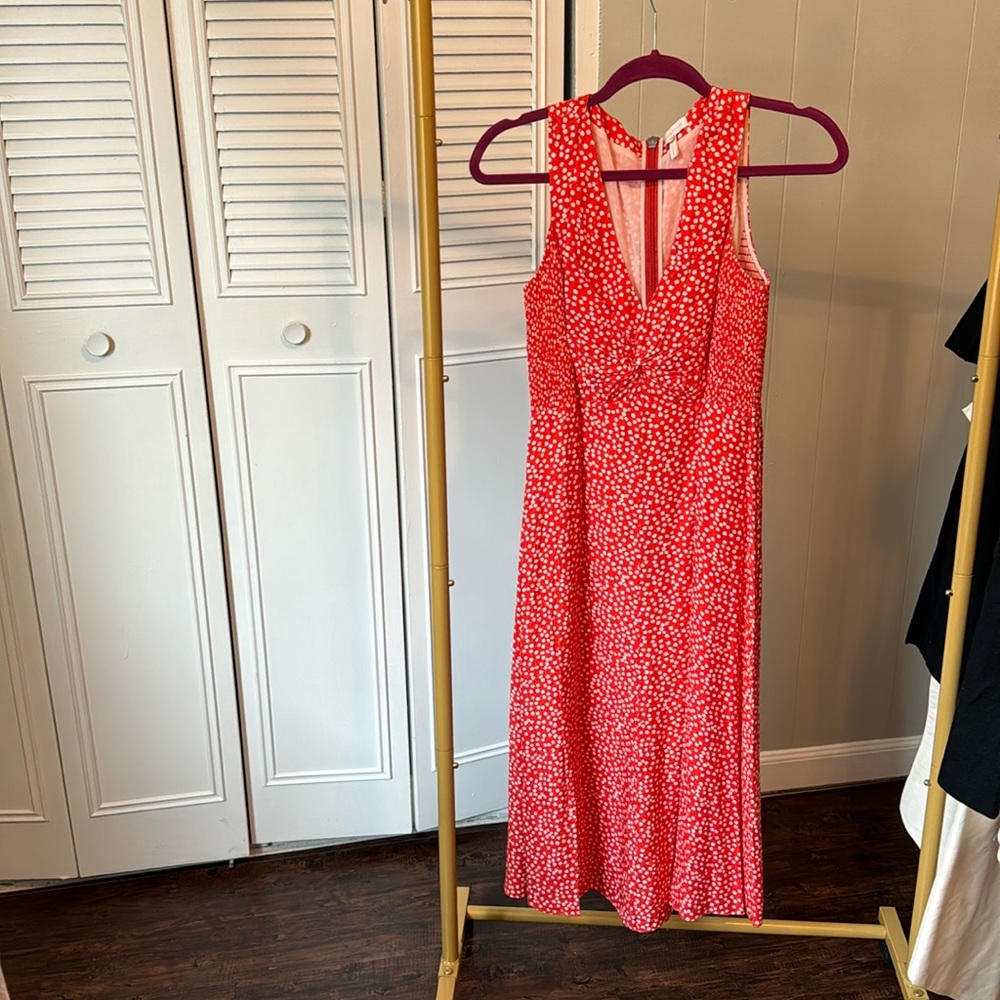 Rebecca Taylor dress red/orange coloring with white pattern